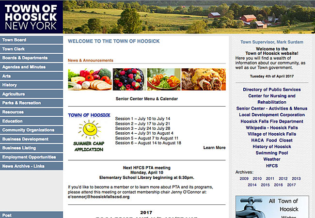 Town of Hoosick Town of Hoosick